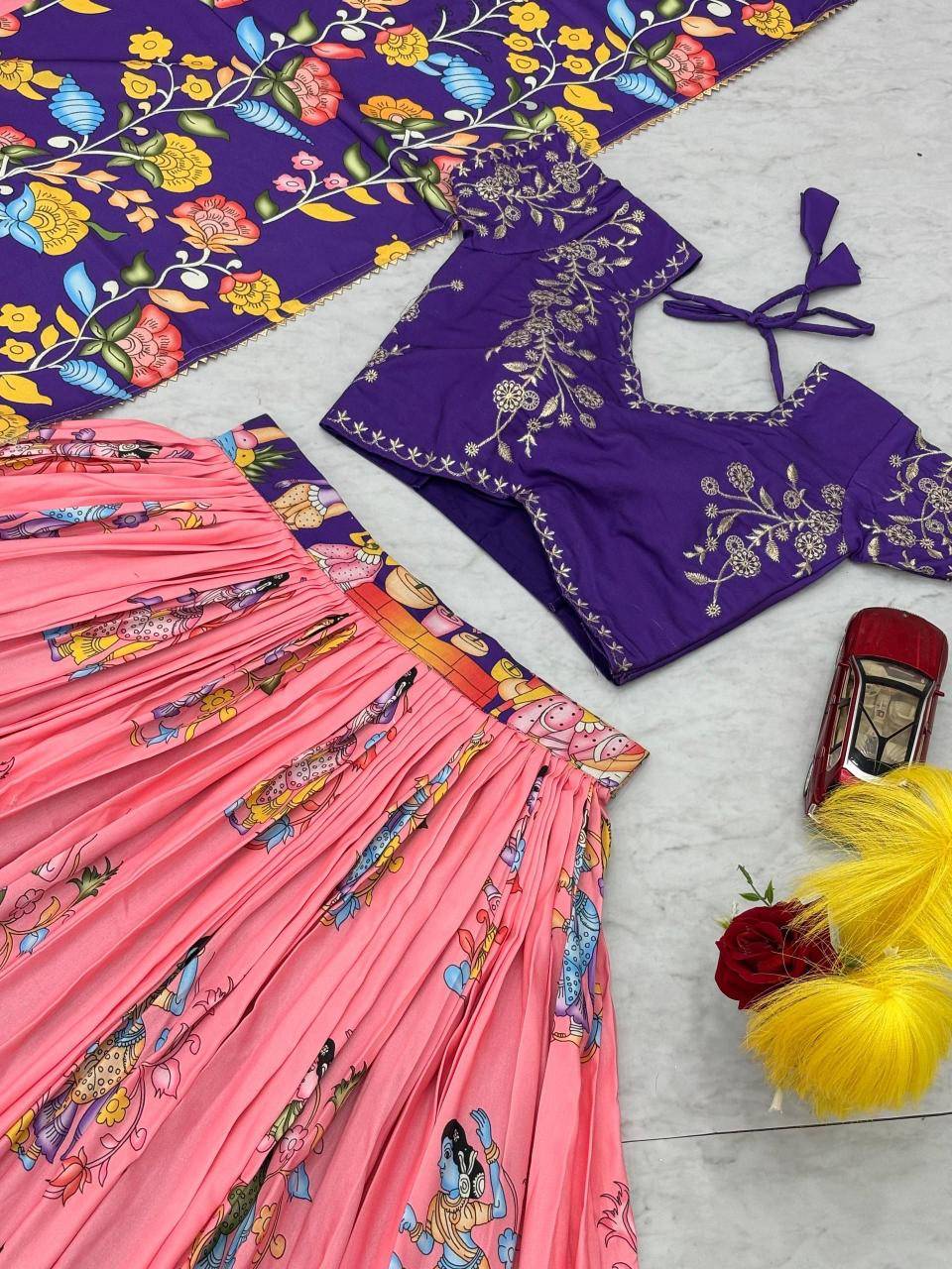 Launching Kalamkari PC 537 Cotton Lehenga choli wholesalers in Bangalore